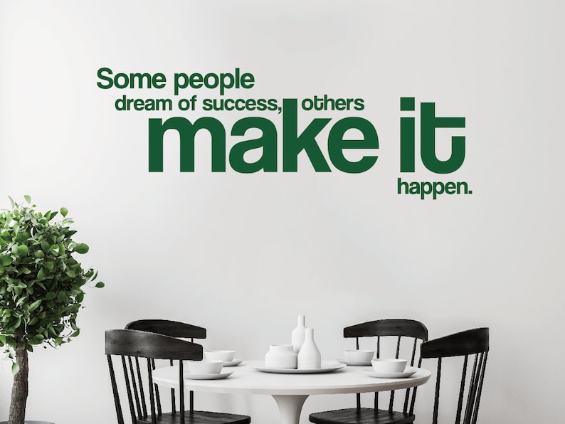 Office Wall Decor, Office Wall Art, Motivational Office Wall Decal, Make It Happen Office Wall Art image 3