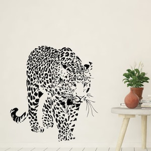 Cheetah Vinyl Wall Decal, Leopard Wall Decal, Home Wall Decor