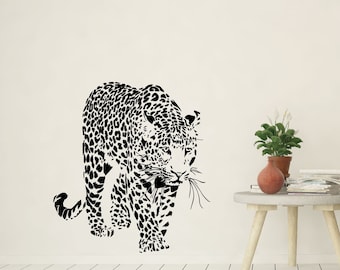 Cheetah Vinyl Wall Decal, Leopard Wall Decal, Home Wall Decor