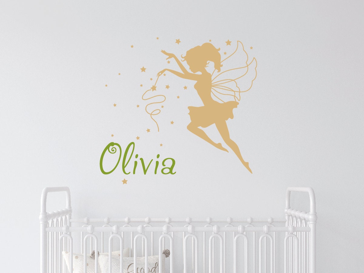 Fairy Wall Decal,name Wall Decal With Fairy, Girl's Room Wall Decor ...