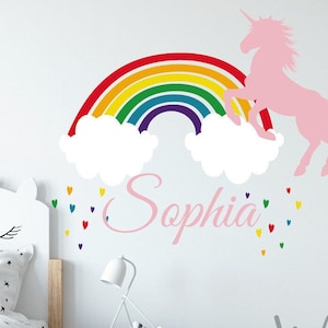 Unicorn Wall Decals Unicorn Wall Decal with Name Unicorn Wall Art Kids Girls Room Custom Name Unicorn Wall Art Unicorn Name Wall Decor