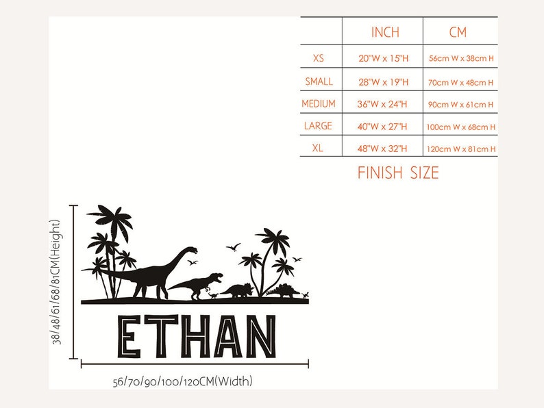 Dinosaur Name Wall Decals Dinosaur Decals personalized Name Etsy