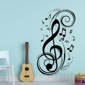 Musical Notation  Wall Decals  Musical Mark Vinyl Wall Sticker DJ Wall Art  ,Music Wall Art,Enjoy Music Wall Decal, Music Studio Wall Art