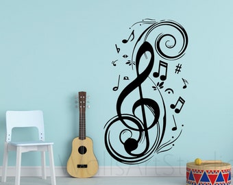 Musical Notation  Wall Decals  Musical Mark Vinyl Wall Sticker DJ Wall Art  ,Music Wall Art,Enjoy Music Wall Decal, Music Studio Wall Art