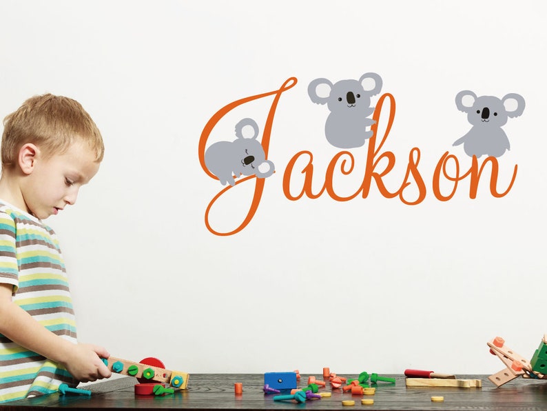 Koala Wall Sticker With Personalized Name Decal Home Decor Etsy