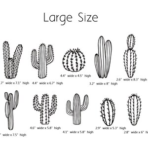 Cactus Wall Stickers Decals - Black Vinyl Peel And Stick Succulent Wall Art For Nursery, Living Room, Office