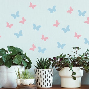 Butterfly Pattern Wall Decals 35 pcs of set, Girls Bedroom Wall Decor, Butterlies Wall Decal