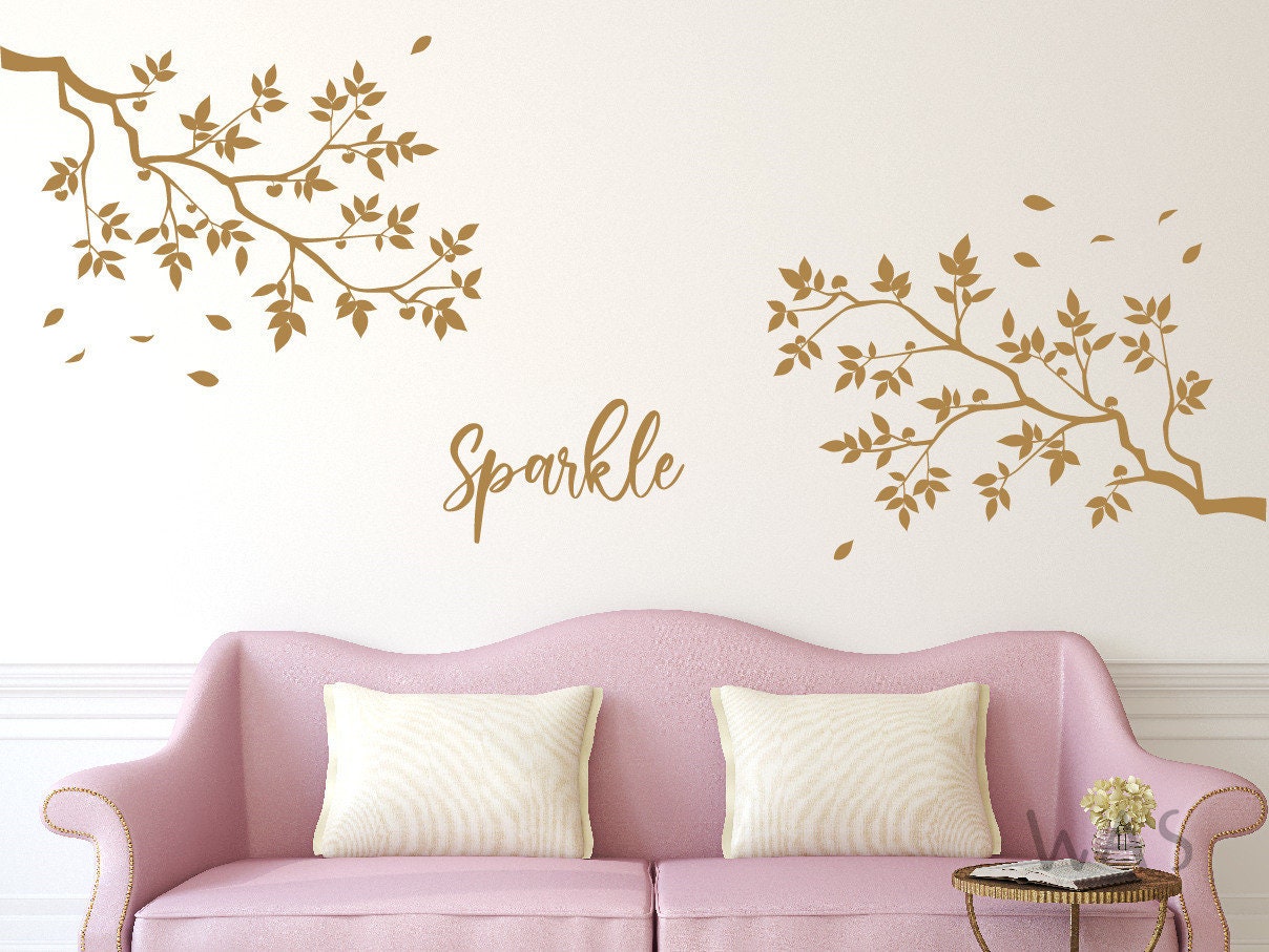 Tree Top Branches Wall Decal Vinyl Sticker Black Tree Wall Decal Tree ...
