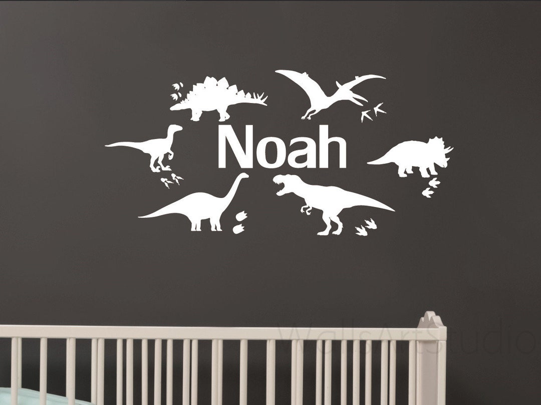 Dinosaur Name Wall Decals, Dinosaur Stickers, Nursery Kid's Dinosaur