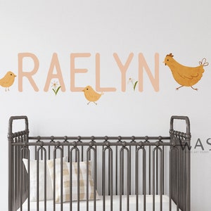 Custom Kids Name With Farm Chicken Hen Farmhouse Chicks Wall Decals ...