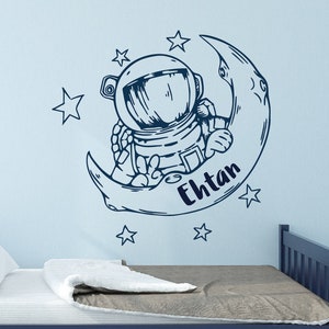 Space Personalized Name Wall Vinyl Decals Boys Room Wall Decor,children ...