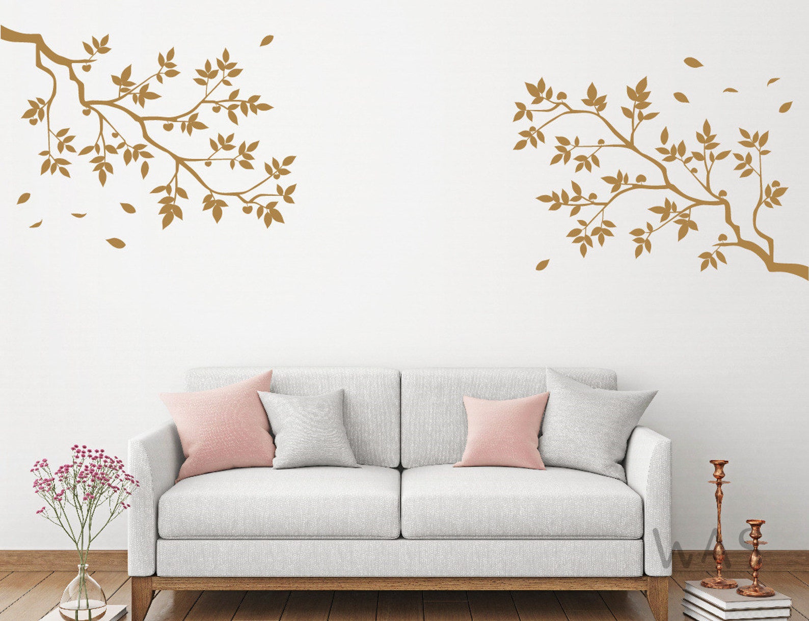 Tree Top Branches Wall Decal Vinyl Sticker Black Tree Wall Decal Tree ...