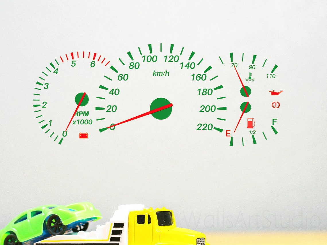 Speedometer Decal, Racing Car Speedometer Vinyl Wall Sticker ,kids Room ...