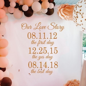Wedding Decor Our Love Story Wall Quotes Decals, Love Momery Quotes Wall Stickers,Personalized Love Story Quotes Decals