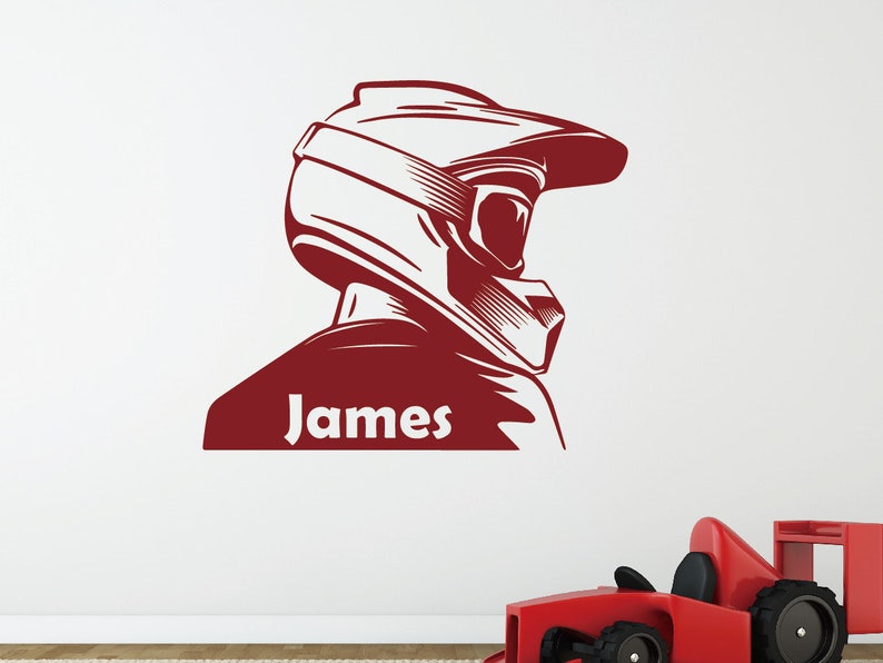 Personalized Name Motorcycle Motocross Wall Decal Boys Etsy
