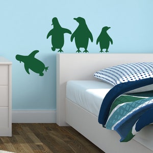 Penguin Wall Decals , Nursery  Kids Room Wall Decor, 4 pcs Set Penguin Home Wall Decor