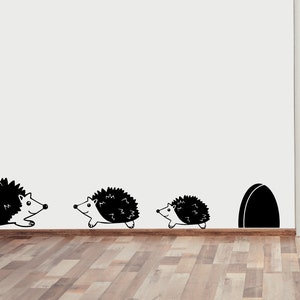 Egel vinyl sticker, dierlijke muur sticker, schattige egel muur stickers, kleine schattige dieren collectie stickers