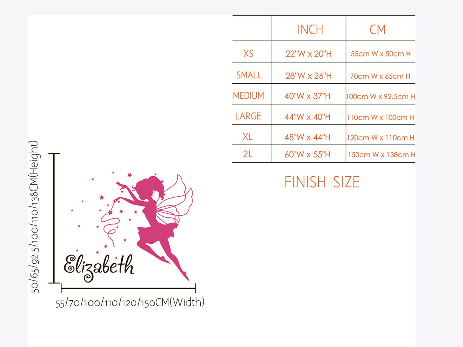 Fairy Wall DecalName Wall Decal With Fairy Girl's Room Etsy