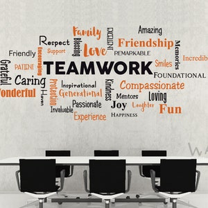 Teamwork wall art, office wall decor, office all, teamwork inspiration wall quotes wall decals