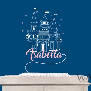 Castle Name Wall Decal, Princess Castle Wall Decor, Girls Room Wall Decor , Nursery Wall Decal,Children&#39;s Room Wall Decor