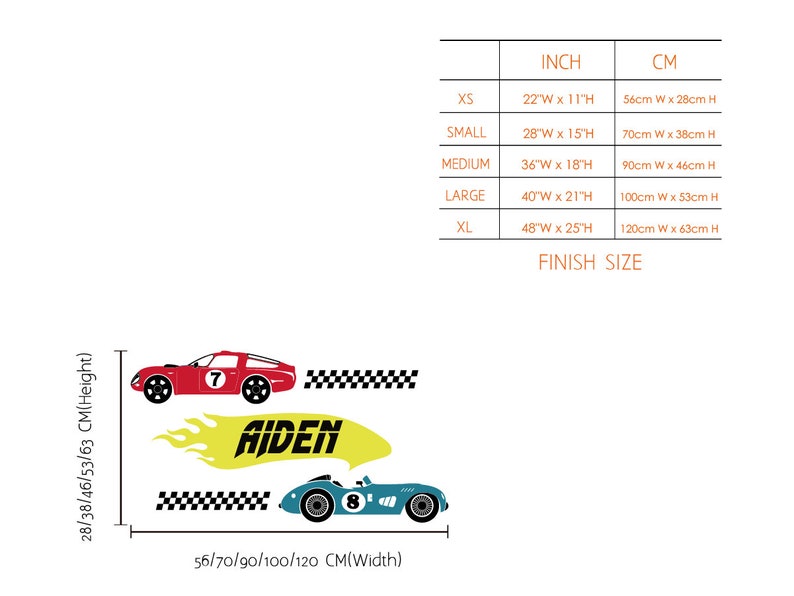Personalized Race Car Name Wall Decal - Racing Wall Decals - Nursery ...