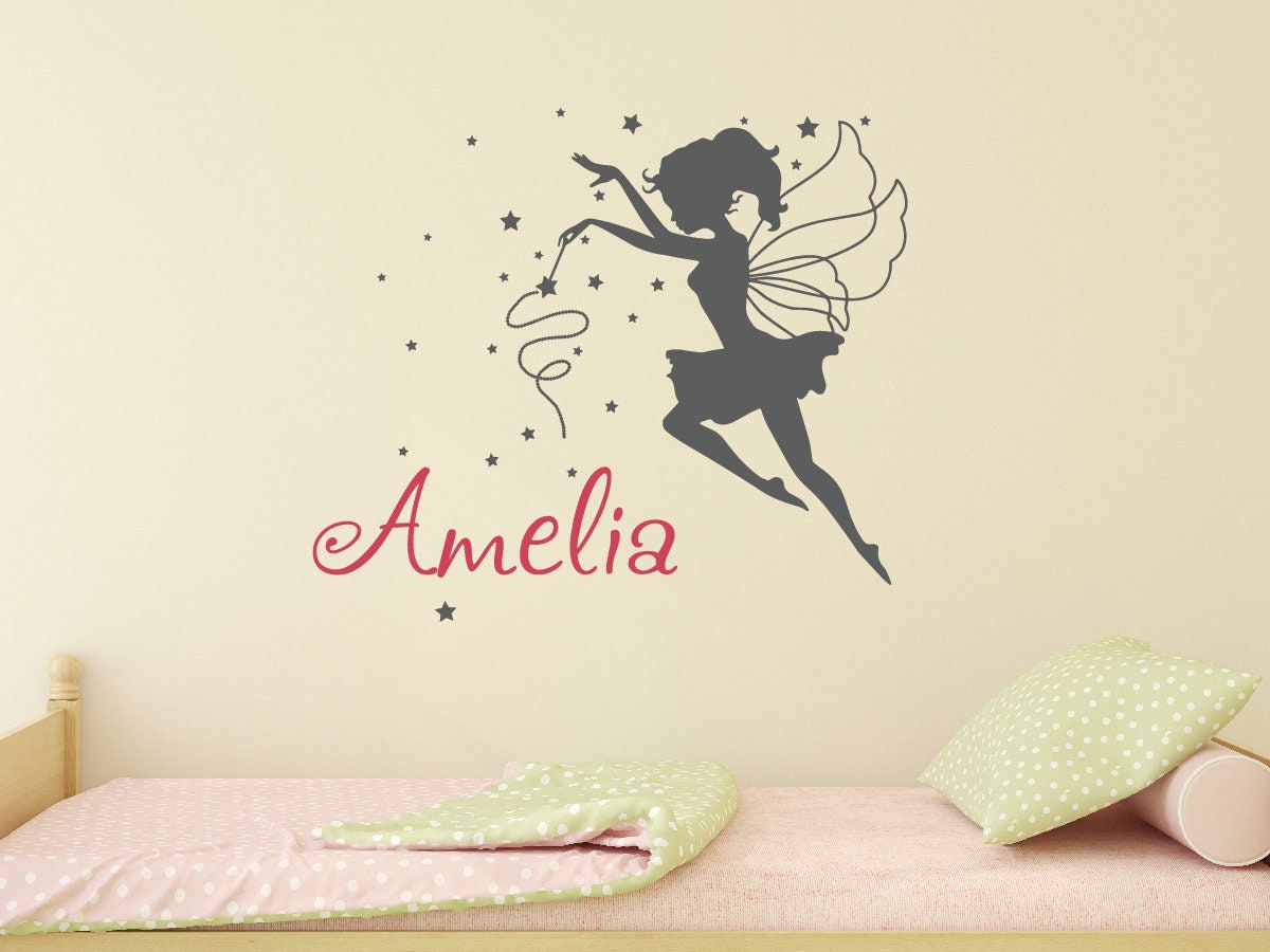 Fairy Wall Decal,name Wall Decal With Fairy, Girl's Room Wall Decor ...