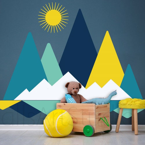 Mountains Wall Sticker Home Decor for Kids Room Nursery Etsy