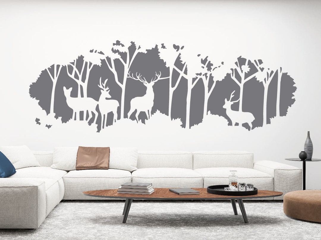 Forest Deer Wall Decal ,nordic Wall Decal Creative Bedroombedside ...