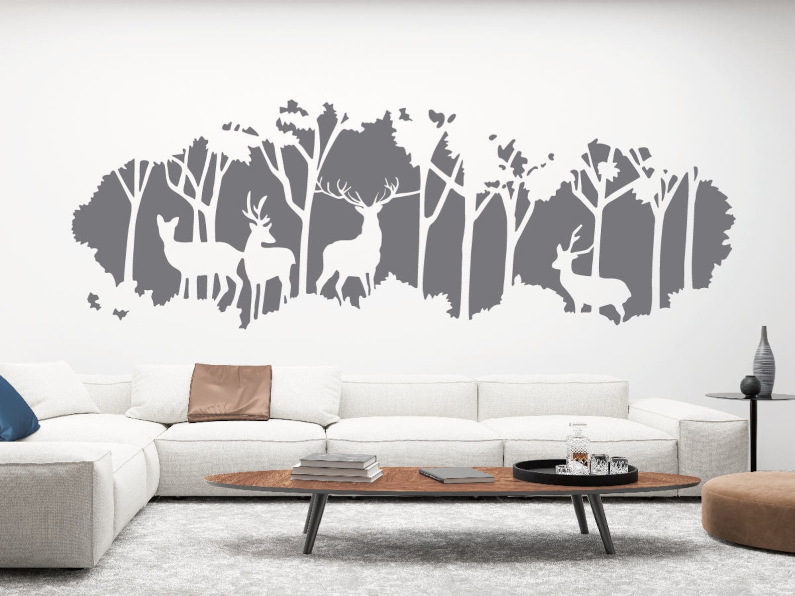 Forest Deer Wall Decal ,nordic Wall Decal Creative Bedroombedside ...