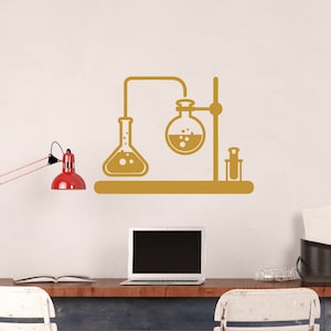 Chemical Experiment  School Wall Decal, Science Students Vinyl Wall Decal