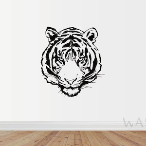 Große Tiger Katze Wildtier Vinyl Wandaufkleber Aufkleber Schlafzimmer Auto Fenster Wohnzimmer Garage Wanddekor, Auto RV Fenster Wandaufkleber