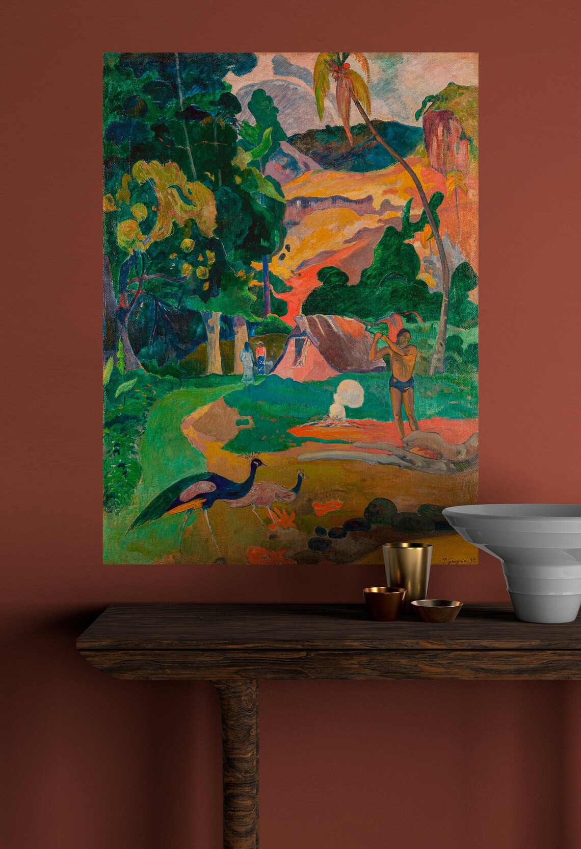 Paul Gauguin Matamoe Death Landscape with Peacocks 1892. Etsy