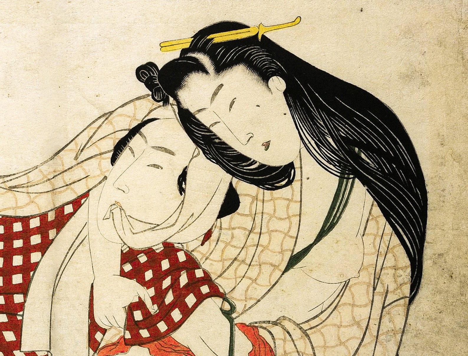 Katsushika Hokusai Erotic Japanese Shunga 春画 Print Canvas Etsy