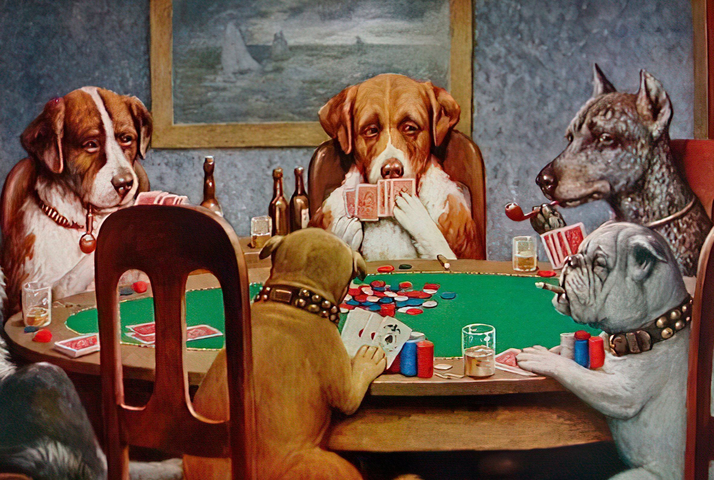 Картина собаки играют в карты