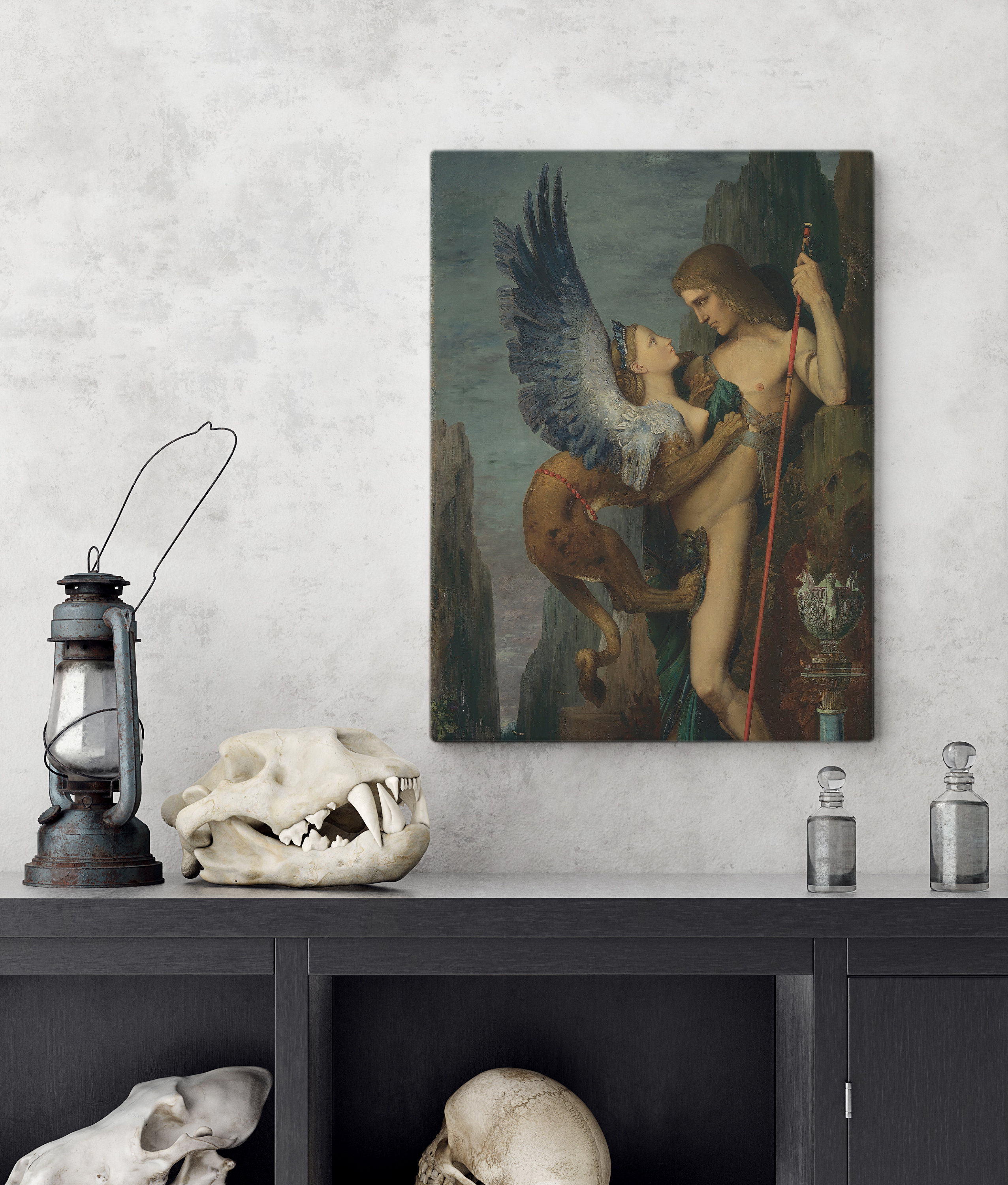 Gustave Moreau Oedipus and the Sphinx 1864. Canvas Print Etsy