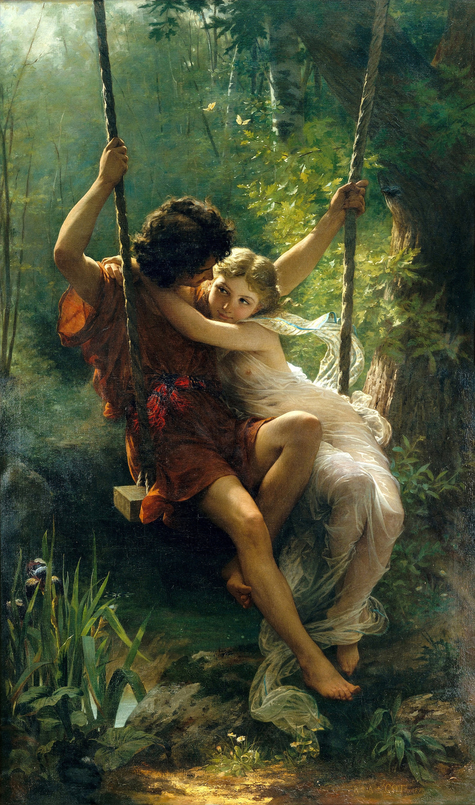 Pierre Auguste Cot Springtime 1873 Canvas Print Giclee Wall Etsy