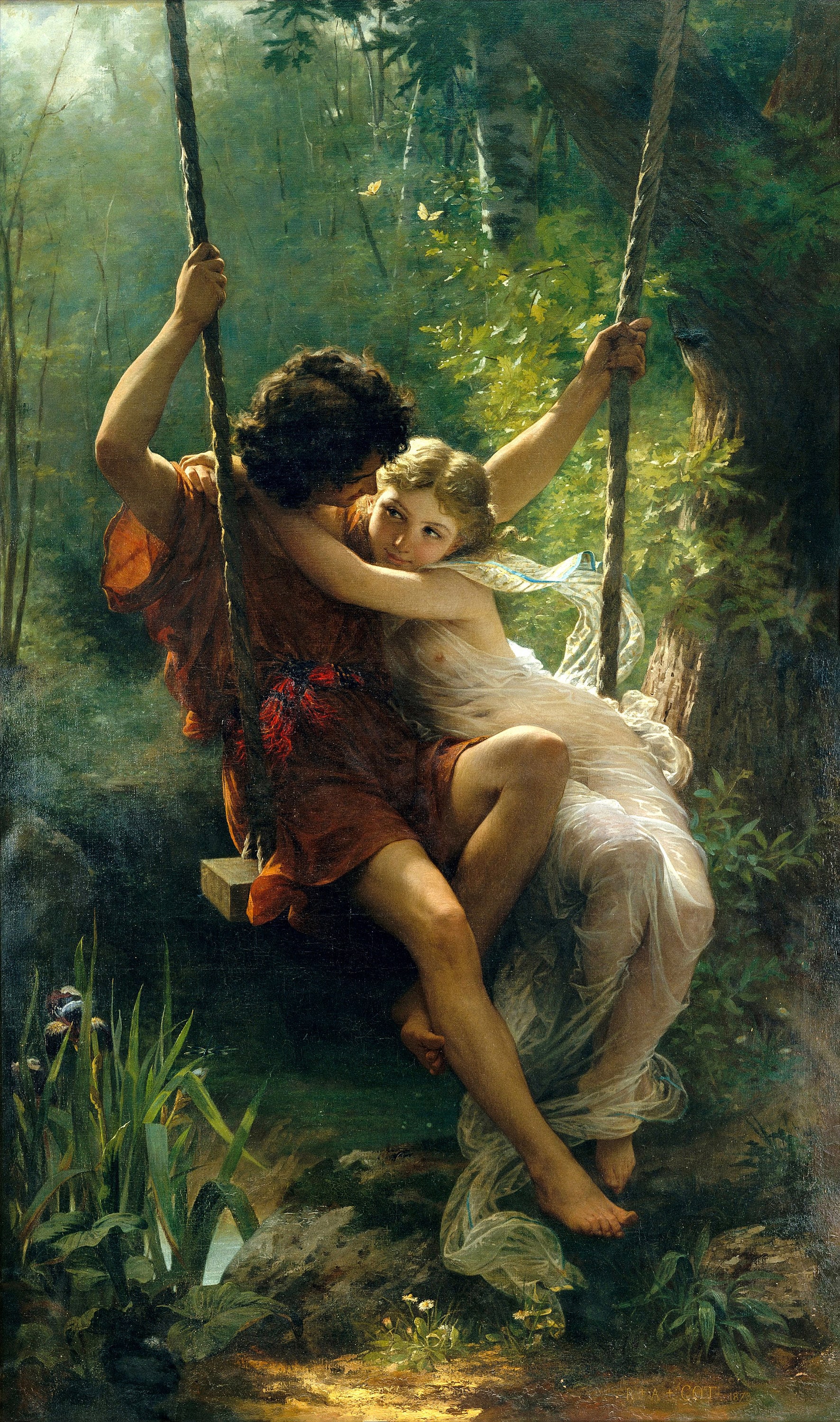 Pierre Auguste Cot Springtime 1873 Canvas Print Giclee Wall Etsy