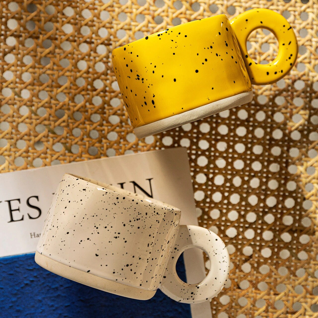 Creative Ring Handle Ceramic Mug 300ml10.14oz Milk Cup Etsy