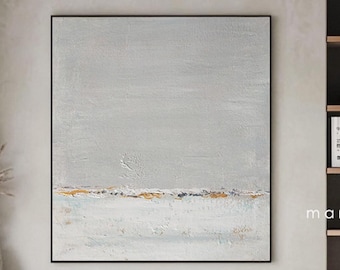 Minimalist Gray Abstract Canvas Wall Art Scandi Minimal Painting Oversized Wall Art Paintings