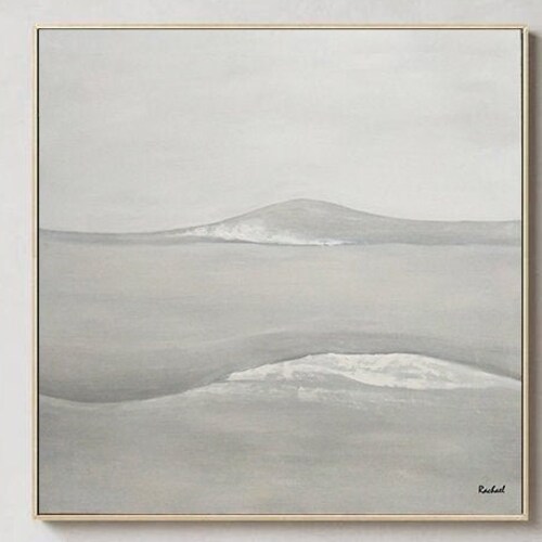Large Neutral Abstract Painting Mountain Abstract Wall Art Etsy