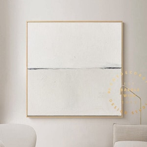 Large Beige Abstract Canvas Wall Art Scandinavian Minimalist Wall Art Abstract Oil Painting Landscape Abstract Living Room Wall Art