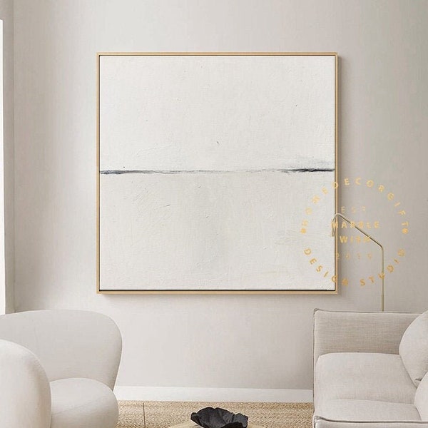 Large Neutral Beige Abstract Painting Scandinavian Wall Painting Minimal Abstract Wall Art Japandi Wabi-Sabi Abstract Painting for Interior