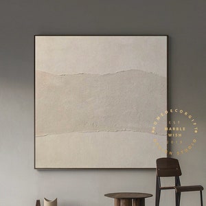 Beige Wabi sabi Abstract Painting 3D Earth Textured Paintings Nordic Minimalist Boho Taupe Canvas Wall Art Painting for Living Room