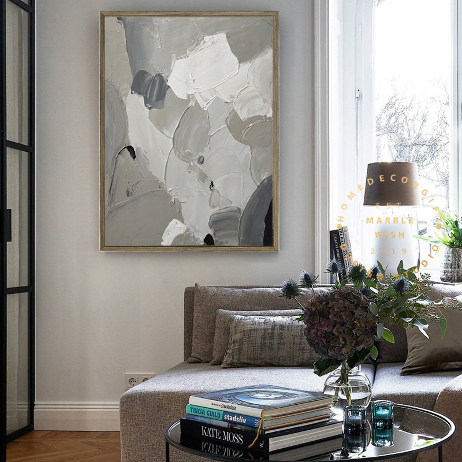 Gray Abstract Canvas Art 3D Abstract Painting Gray Painting Etsy