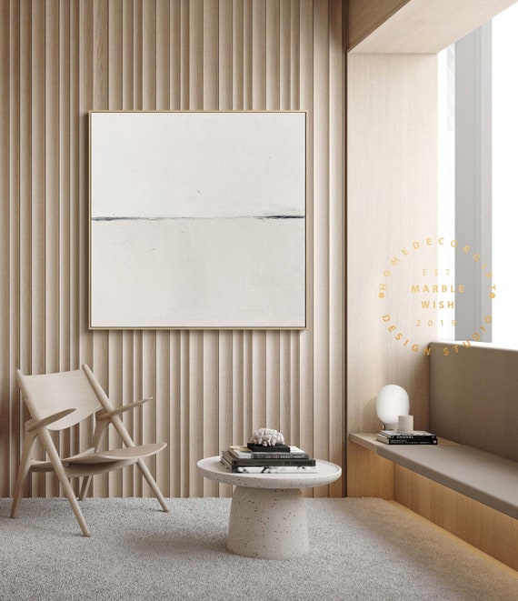 Buy Large Beige Abstract Canvas Wall Art Scandinavian Minimalist