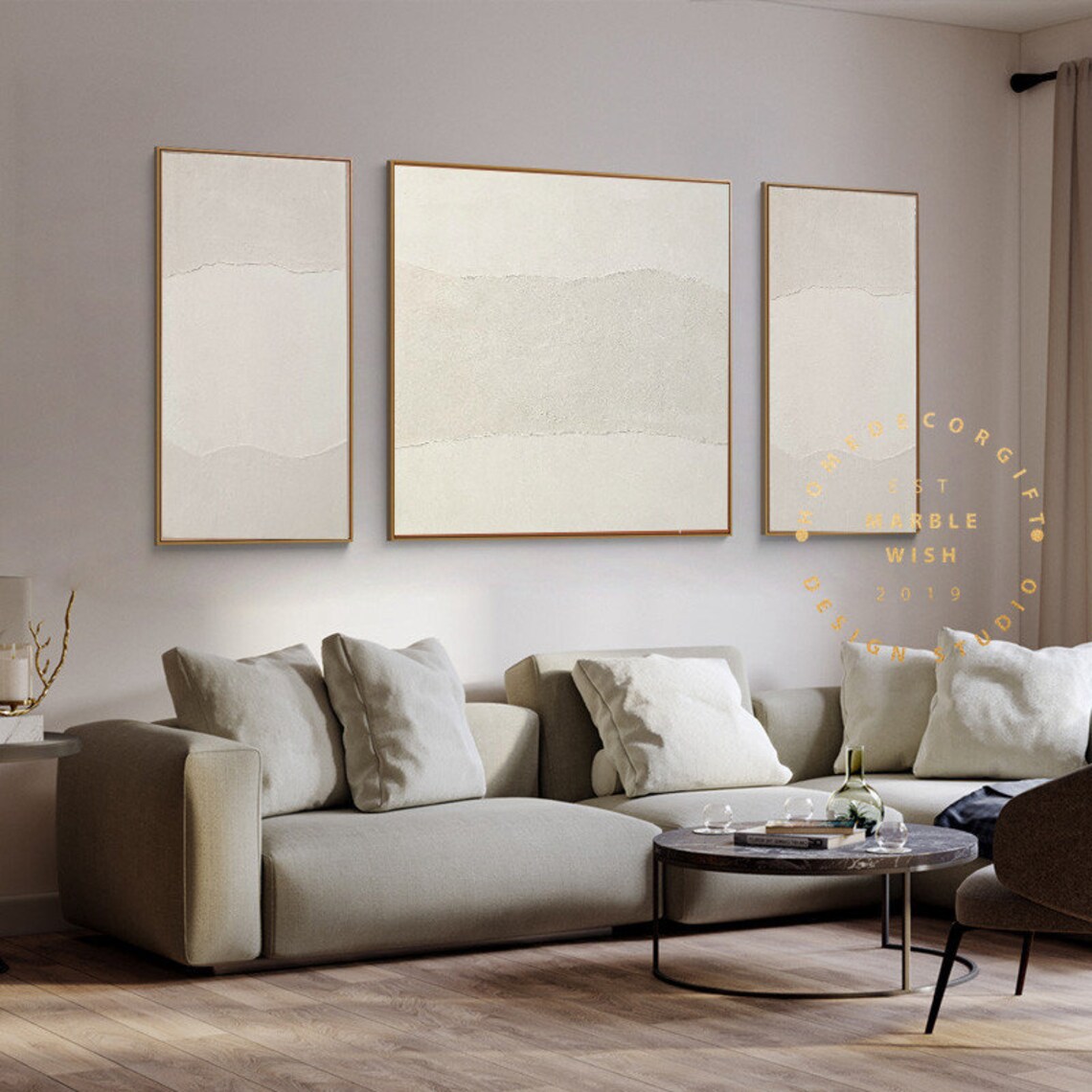 Beige Abstract Painting Set Textured Minimalist 3D Wall Art - Etsy