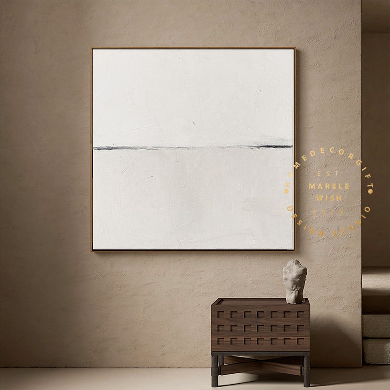 louter het kan duidelijk Groot neutraal beige abstract schilderij Scandinavische - Etsy België