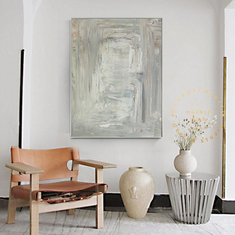 Gray Abstract Wall Art Gray Abstract Canvas Art Large Etsy