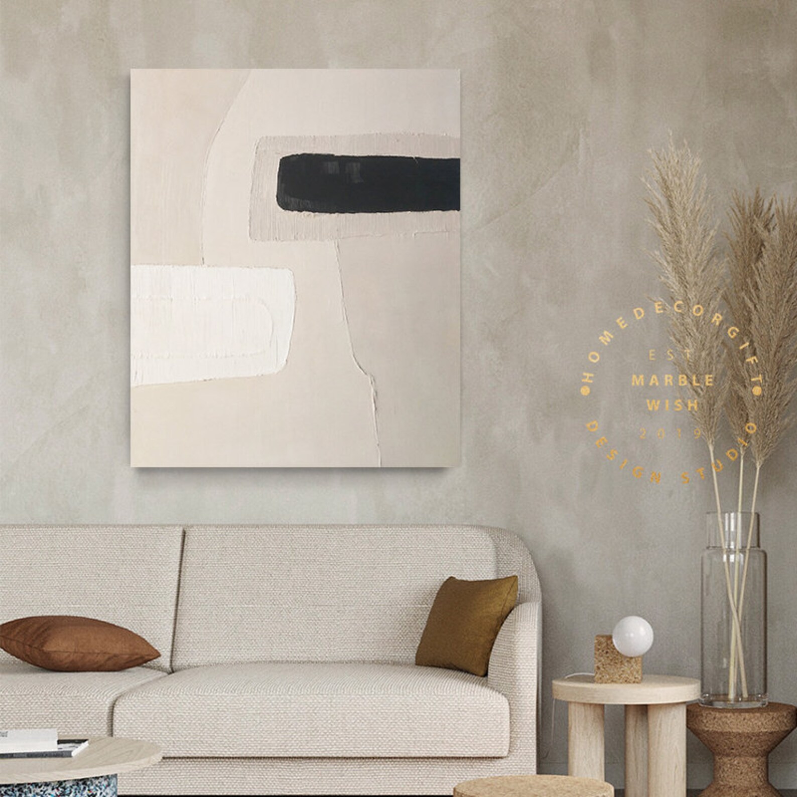 Large Abstract Wall Art Minimalist Abstract Beige Painting Etsy