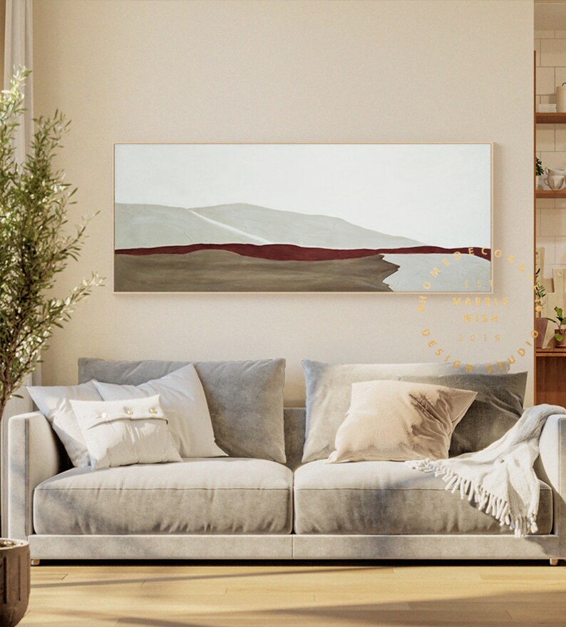 Large Abstract Canvas Art Mountain Abstract Wall Art Minimal Etsy